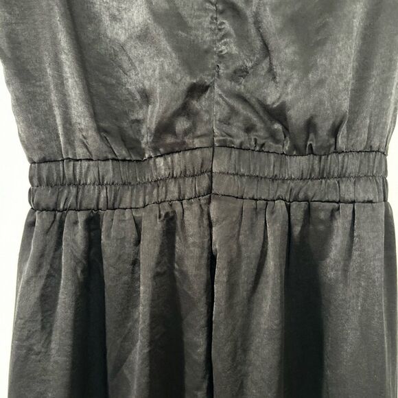 Kori Women’s New Black Satin Sleeveless Jumpsuit with Silver Snaps  Size Small - Picture 12 of 15